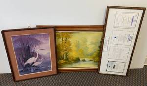 lot 49 image: Three Misc. size Painting and prints