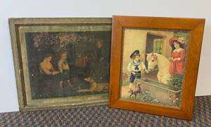 lot 52 image: Two Vintage Frames with prints