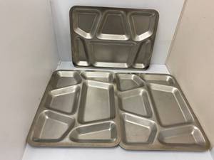 lot 69 image: Three Stainless steel serving trays