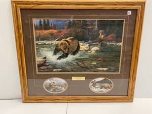 lot 96 image: Framed Hayden Lambson Grizzly Bear Print