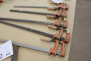 lot 622 image: Lot of (5) 28x4 (x2), 22x4 (x3) Bar Clamps