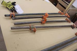 lot 610 image: Lot of (4) 46 (x1), 42 (x3) Pipe Clamps
