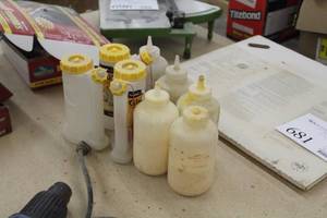 lot 682 image: Lot of (8) Plastic Glue Bottles