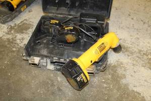 lot 153 image: DeWalt DW966 38 VSR 14.4V Right Angle DrillDriver, Batteries (x3), Charger, Case