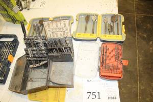 lot 751 image: Lot of (6) Drill Bit Sets with Cases