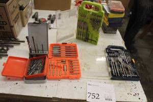 lot 752 image: Lot of (5) Drill Bit Sets with Cases