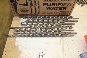 lot 756 image: Lot of (9) Bits - Auger Bits (x7), Masonry Bits (x2)