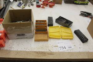 lot 754 image: Lot of  Drill Bits and Drill Bit Holders
