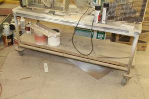 lot 857 image: Rolling Shop Table