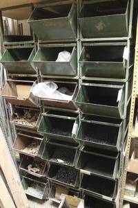 lot 677 image: Metal Storage Bin Organizer 20-bin