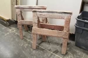 lot 342 image: Lot of (2) Wood Sawhorses