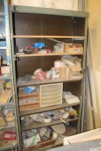 lot 409 image: 36x18x72 Metal Shelving Unit, Hardware