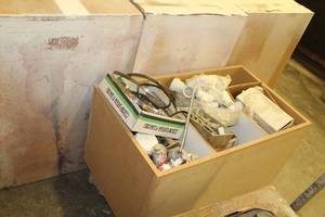 lot 400 image: Wood Storage Box, Hardware