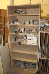 lot 422 image: 30x23x76 Wood Shelving Unit