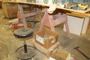 lot 451 image: Lot of (2) Wood Sawhorses