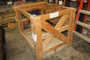 lot 10C image: Forklift Wood Crate Bucket Platform Attachment