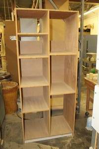 lot 1030 image: 36x25x84 Wood Storage Shelving Unit