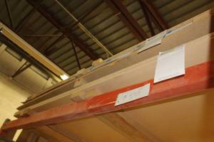 lot 573 image: Stacked Lumber - Maple Melamine 2-side, White Melanine, Maple Melamine 2-side
