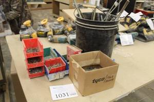 lot 1031 image: Hardware - Threaded Rods, Mounting BracketsHangers, Assorted Screws