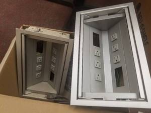 lot 936 image: Lot of (2) Conference Table Grommets with Hinged Lid
