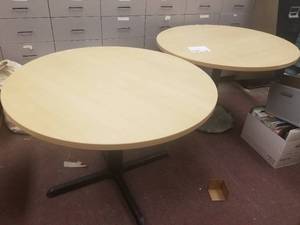 lot 930 image: Lot of (2) 42 Round Conference Tables