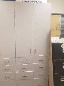 lot 921 image: Custom Office Cabinets with 2-doors8-drawers, Laminate Finish