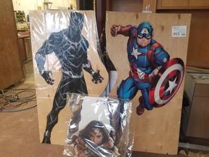 lot 915 image: Lot of (3) Superhero Covers - Wonder Woman, Captain America, Black Panther