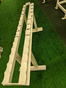 lot 61 image: Dumbell rack measures 65 inches wid...