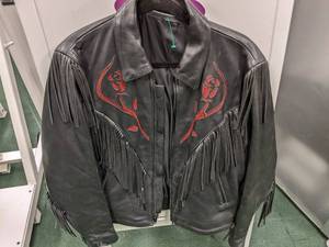 lot 78 image: Leather motorcycle jacket with tass...