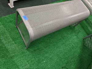 lot 94 image: .Metal bench with mirrored end 4 fo...