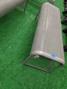 lot 95 image: .Metal bench with mirrored end 4 fo...