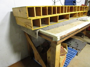 lot 210 image: Wooden Workbench On Rollers