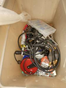 Tote full of misc tools including some super long zip ties