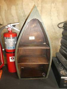 Wood canoe shelf