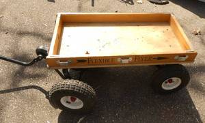 Wood flexible flyer, nice condition, setup to add side panels