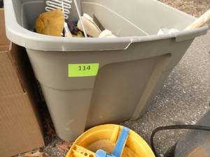 Tote of painter and sheetrocker tools