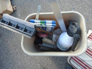 Wastebasket of various tools