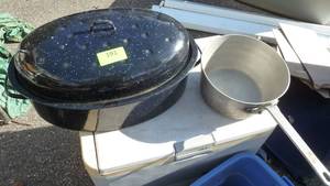 Nice enamel roaster and camping pot