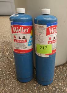 2 Weller propane tanks feel full