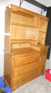 Bedroom dresser 50 wide x 18 deep, base is 34 tall and top is 36 tall