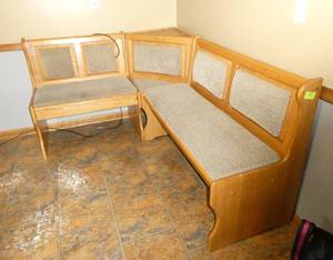 Kitchen 3 piece bench - 20 deep, 34 tall, short side is 51 and long side with corner piece is 67