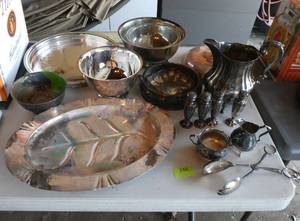 Collection of silversilverplate items