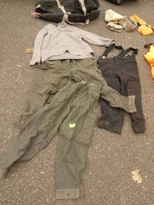 2 pair of wool military pants and 1 wool Woolrich