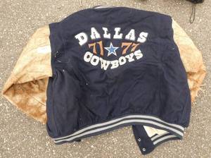Dallas Cowboys wool jacket, arms are very worn but collectible jacket