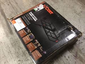 lot 113 image: 60 x 24 Black Steel Basket Cargo Carrier (Folding 2 Shank, 500 lbs.) by CURT Customer Returns See Pictures