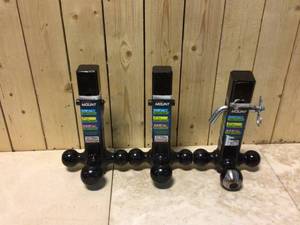 lot 12 image: Lot of 3 Class 3 Up to 10,000 lb. 1-78 in., 2 in, and 2-516 in. Ball Diameters TriBall Adjustable Trailer Hitch Ball Mount by TowSmart