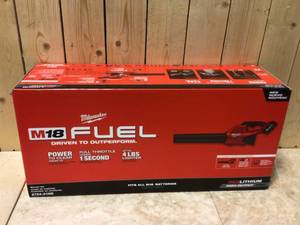 lot 18 image: M18 FUEL 120 MPH 450 CFM 18-Volt Lithium-Ion Brushless Cordless Handheld Blower Kit with 8.0 Ah Battery, Rapid Charger by Milwaukee Customer Returns See Pictures