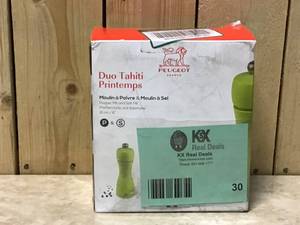 lot 30 image: Tahiti Duo Spring Salt and Pepper Mill Set by Peugeot Customer Returns See Pictures