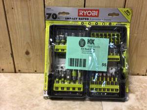 lot 55 image: Ryobi Impact 70 Pc. Bit  Set Customer Returns See Pictures