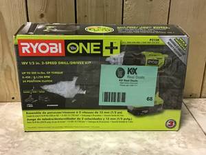lot 68 image: Ryobi  18V 12 in. 2-Speed DrillDriver Kit Customer Returns See Pictures
